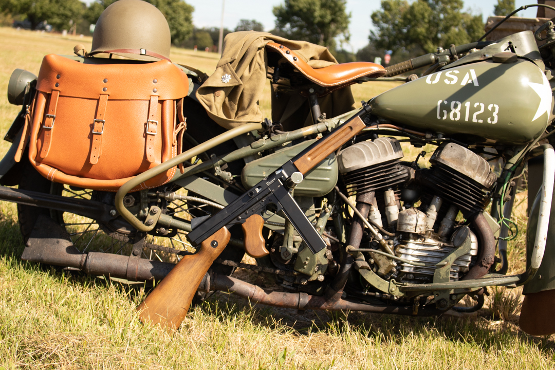 Legends M1A1 staged with a war era motocycle